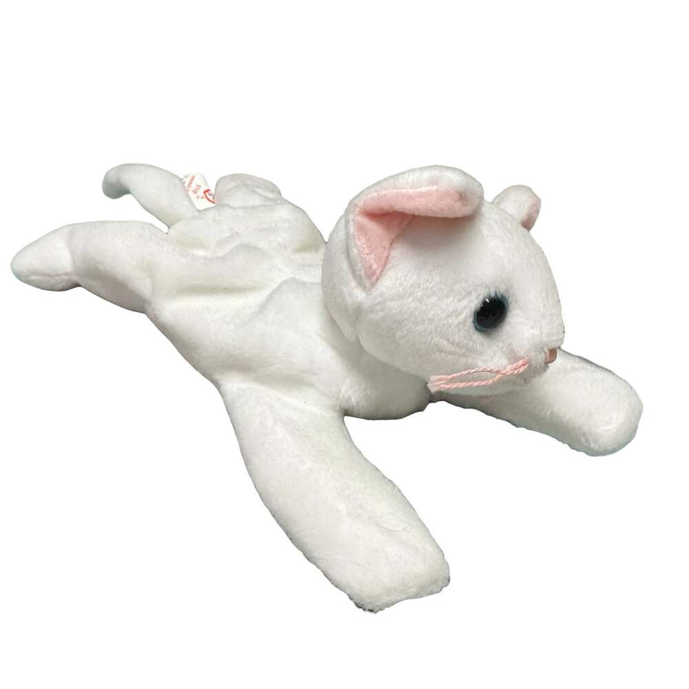 Ty Beanie Babies Collection Flip The Cat Style 4012 White Kitty Vintage 1995 New